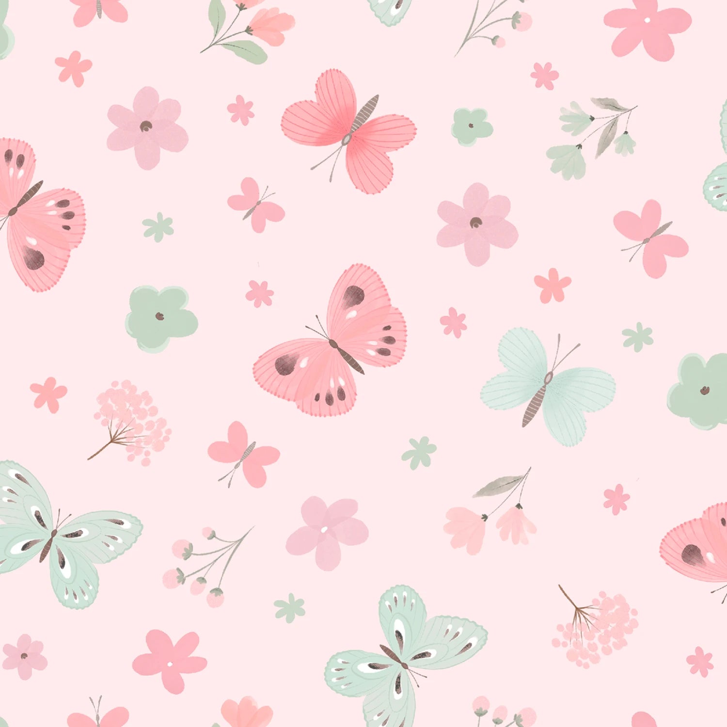 Sweet Woodland Fluttering Petal Parade - Pink
