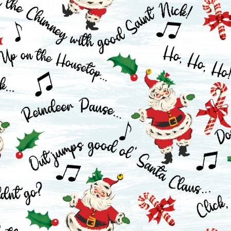 Dancing Santas - Merry Melody Magic - Light Blue
