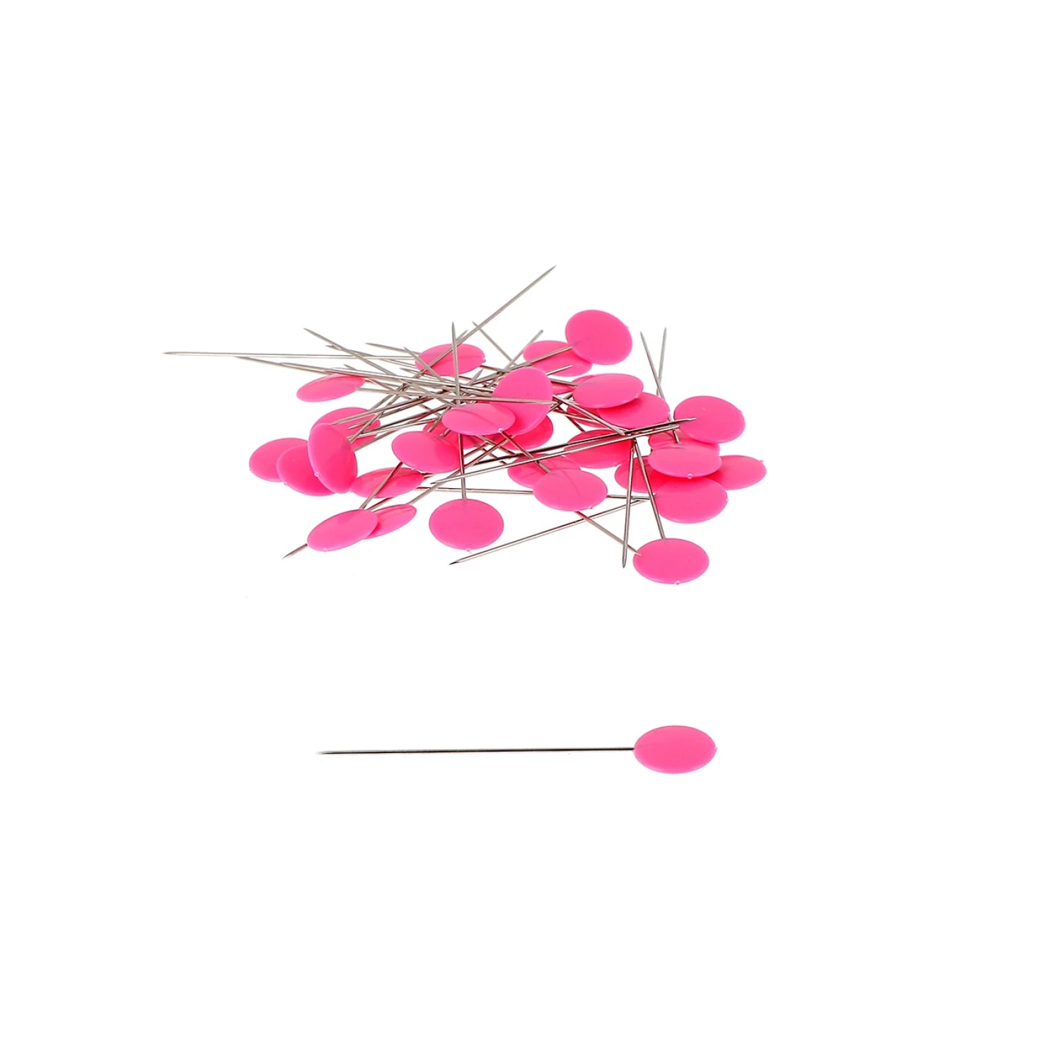 Plastic Head Pins 1-1/2in Pastel Fuchsia 100ct