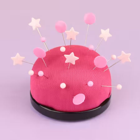 Plastic Flat Head Pins Pink Stars