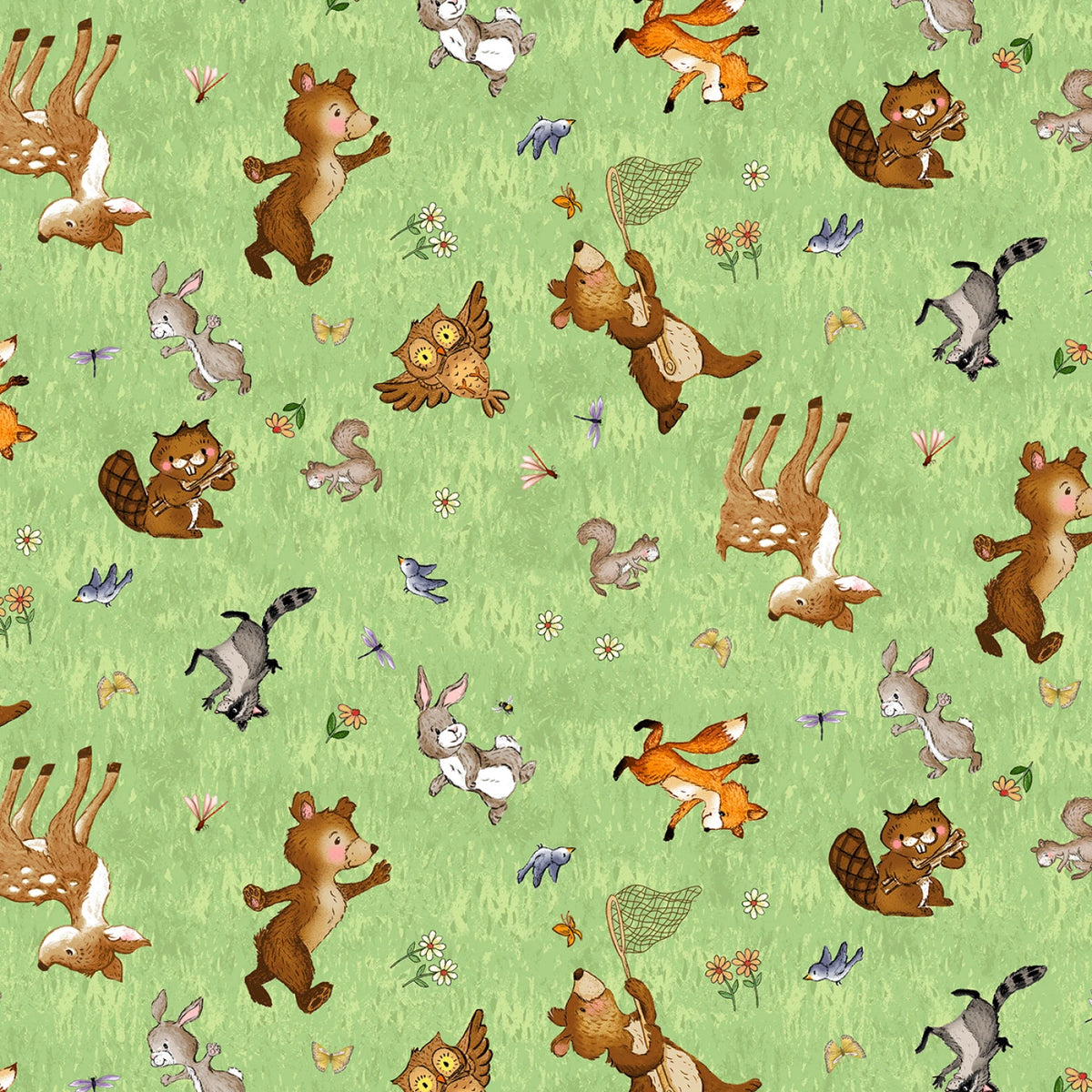 Happy Camper Frolicking Friends - Green