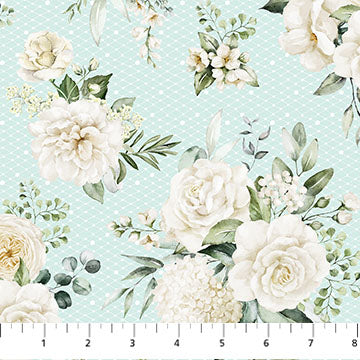 White Wedding Seafoam Floral