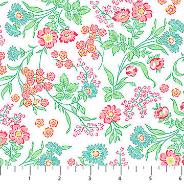 Quilting In Bloom Floral Trail - White Multi