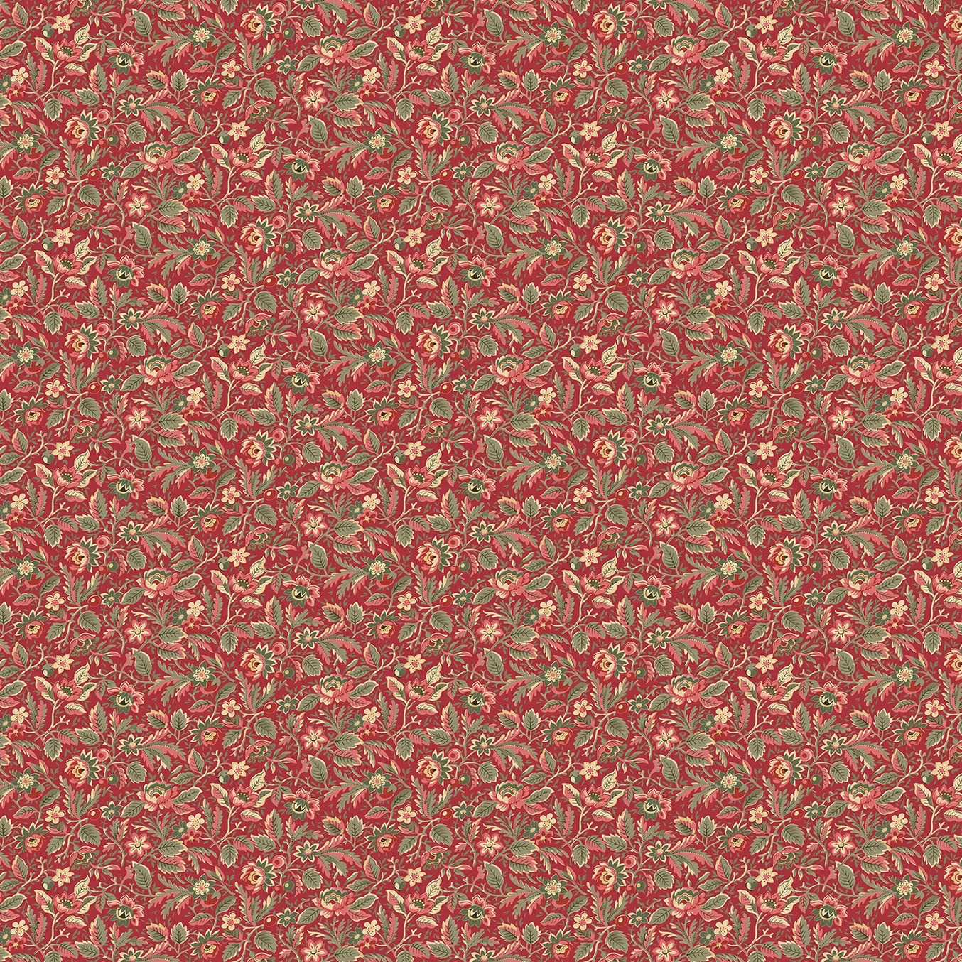 Manoir Antiques Road Show Red Packed Floral