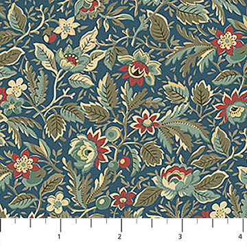 Manoir Antiques Road Show Teal Packed Floral