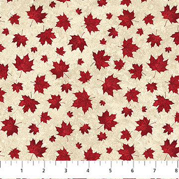 Stonehenge Oh Canada 14 Two Tone Leaves - Beige Red