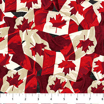 Stonehenge Oh Canada 14 Flags - Red Cream