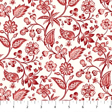 Bordeaux Antiques Roadshow Mini Jacobean Trail - Cream Red