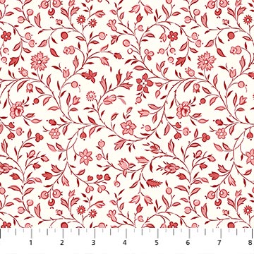 Bordeaux Antiques Roadshow Calico Trail - Cream Red