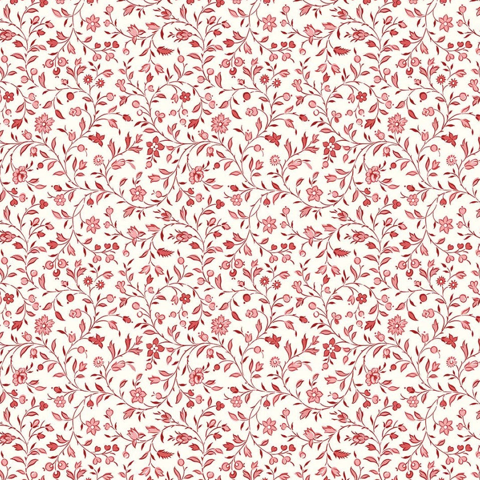 Bordeaux Antiques Roadshow Calico Trail - Cream Red