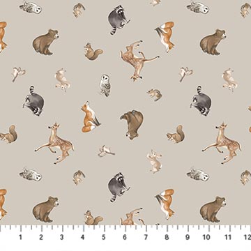 Tanglewood Tossed Animals - Medium Gray Multi