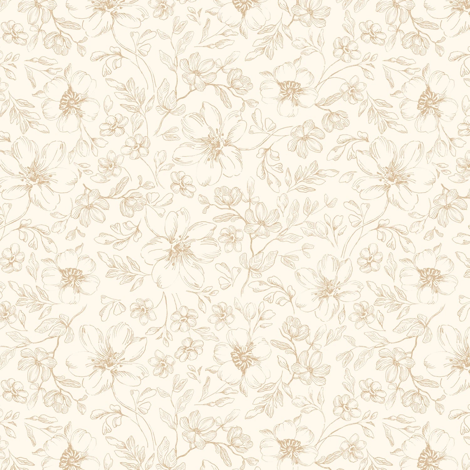 Scarlet Dreams Floral Toile Cream