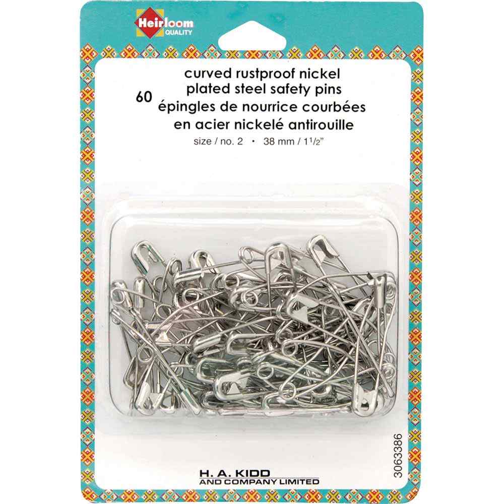 Heirloom Safety Pins Curved No 2