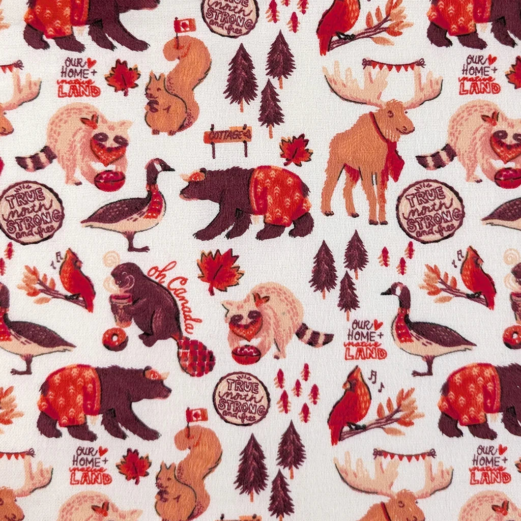Canadian Animals Flannel