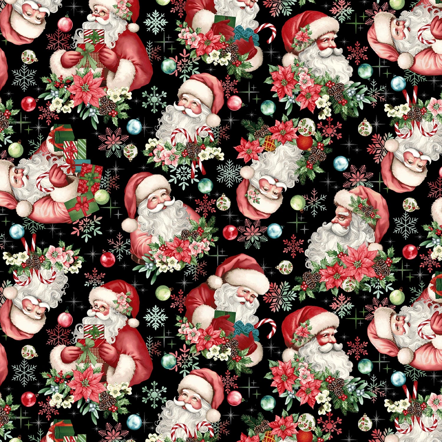 Sweet Christmas Memories Santa Toss - Black