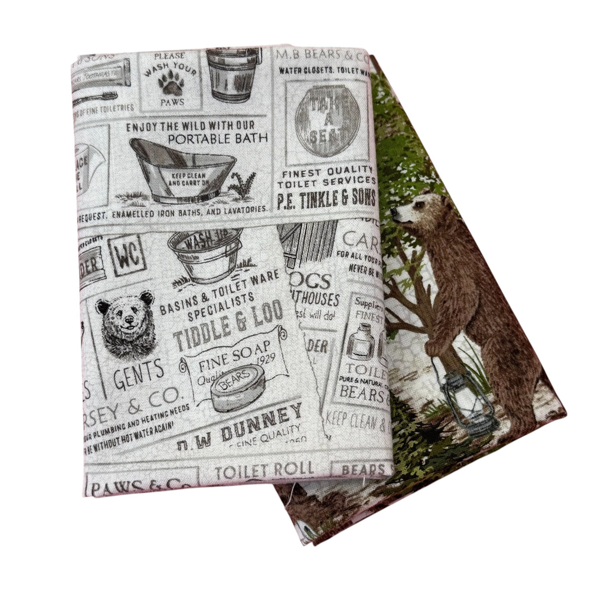 Bear Necessities Forest Bears 2 Piece Fat Quarter Bundle