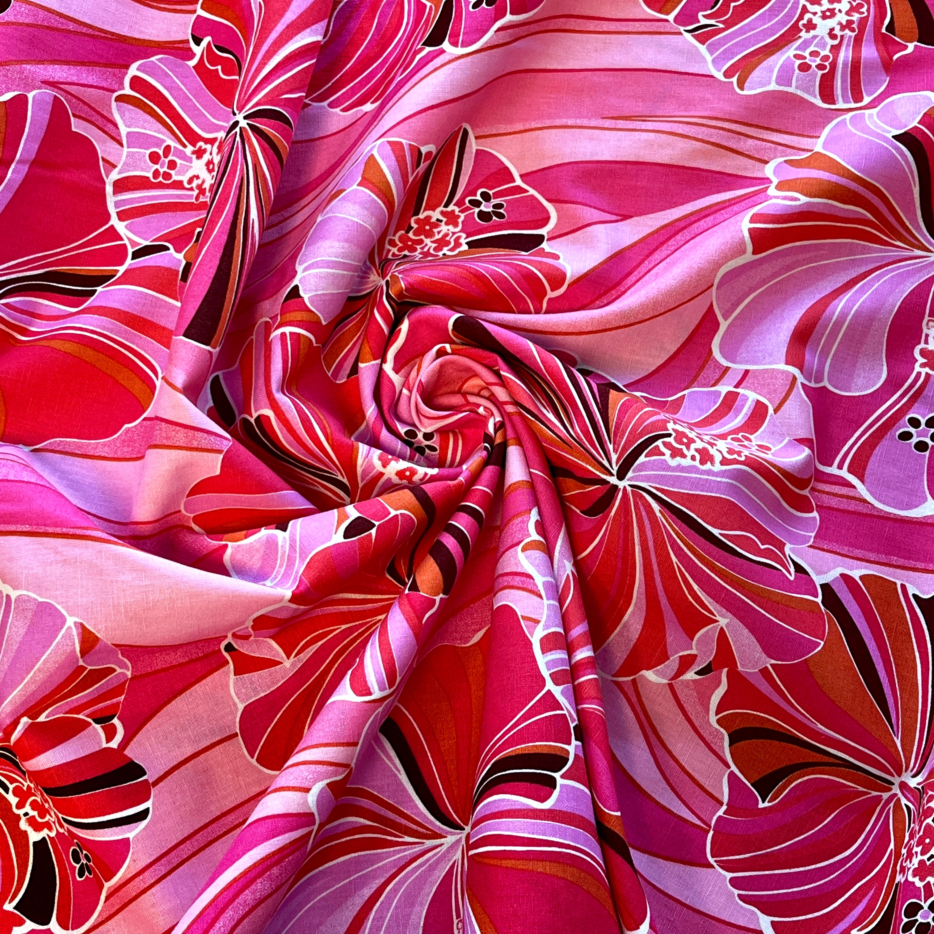 Tropical Hibiscus Cotton Lycra Blend