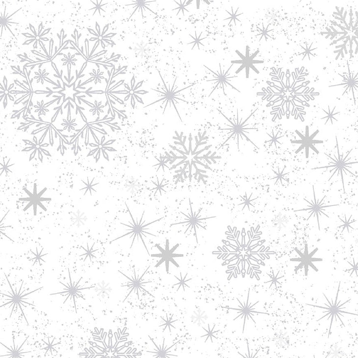 Snow Crystals White Silver Snowflakes