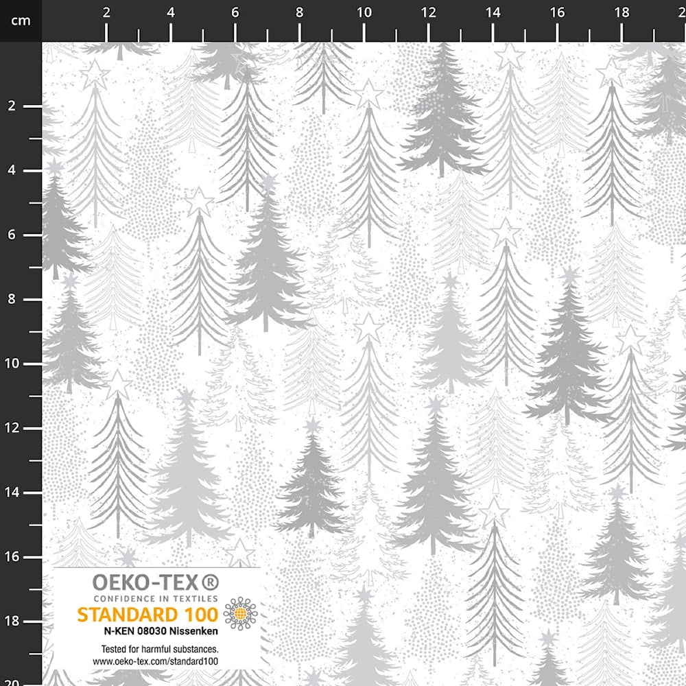 Snow Crystals White Silver Trees