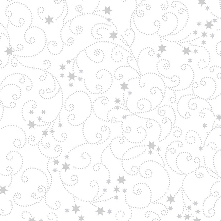 Snow Crystals White Silver Ornaments & Stars