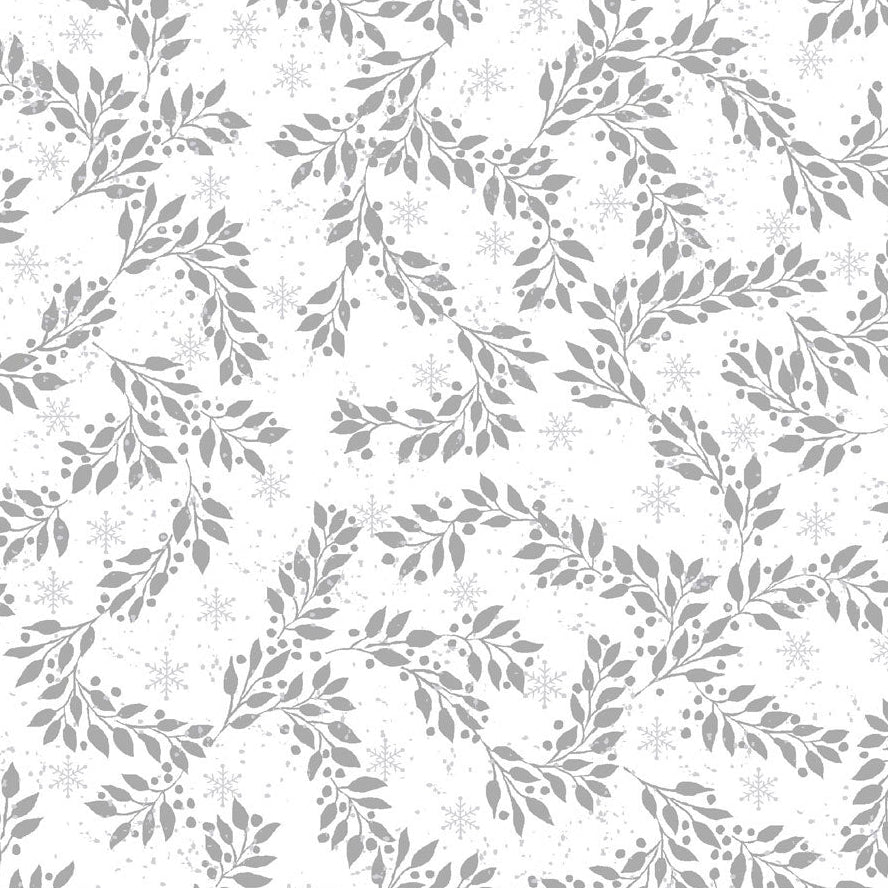 Snow Crystals Snowflake Vines - White and Silver