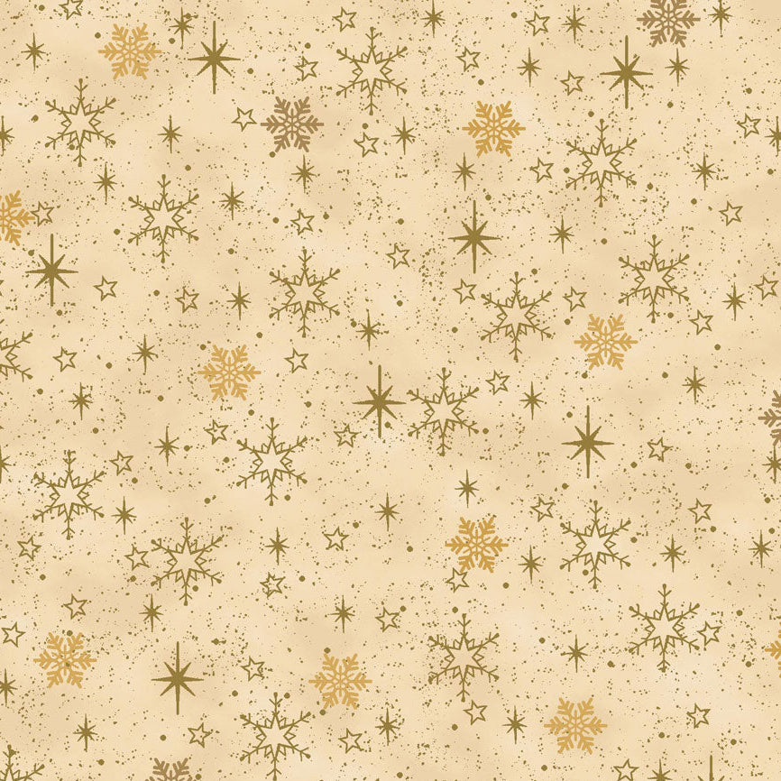 Snow Crystals Small Snowflakes - Gold with Metallic