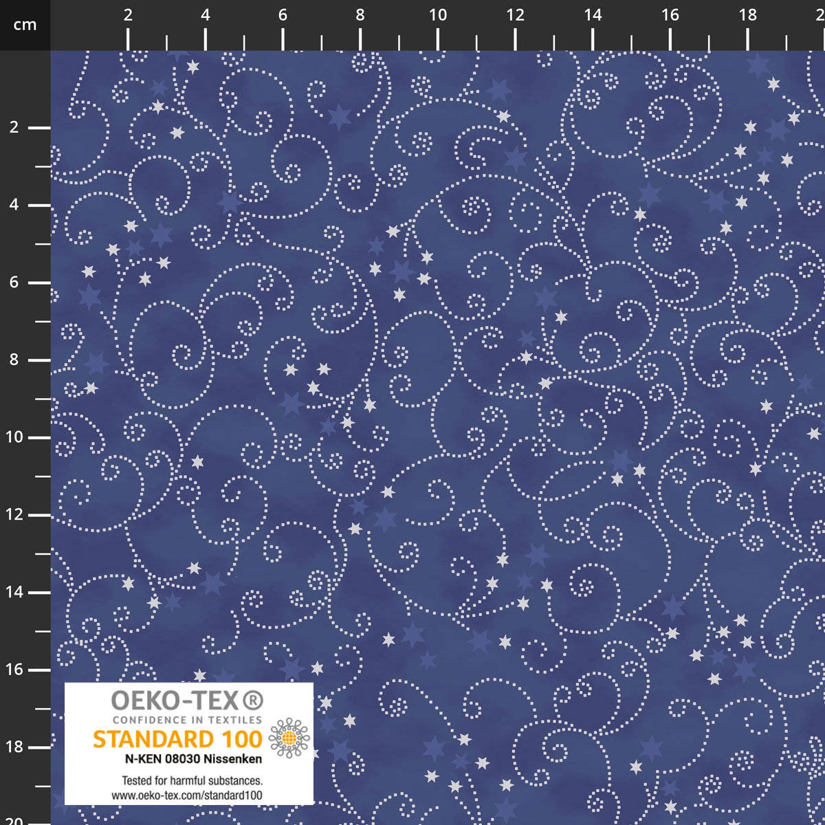 Snow Crystals Ornaments & Stars Navy Blue and Silver