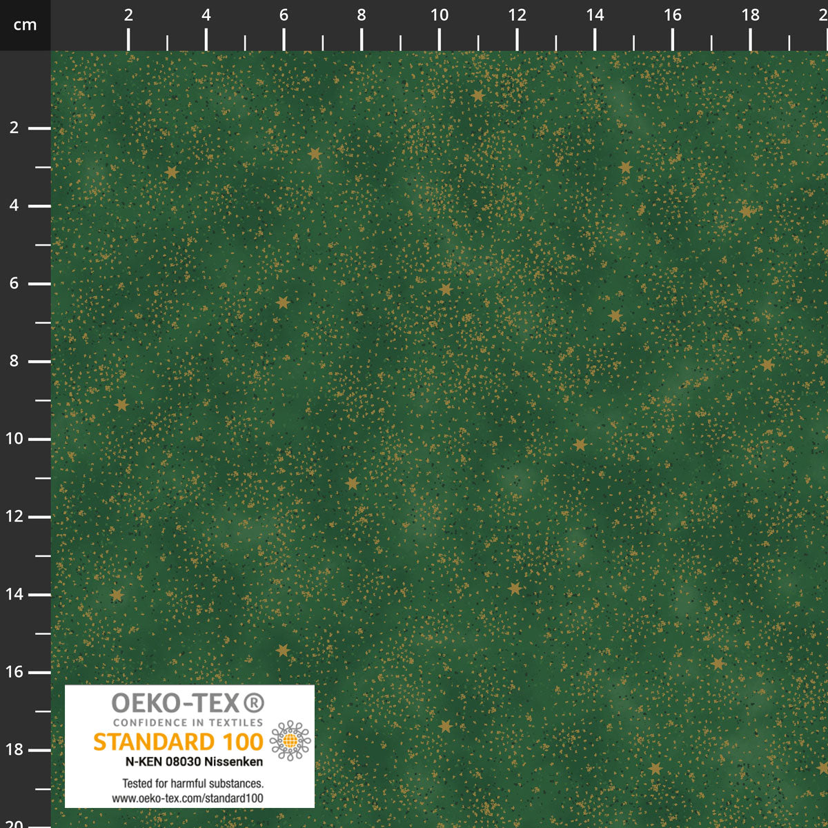 Snow Crystals Splatter - Green and Gold