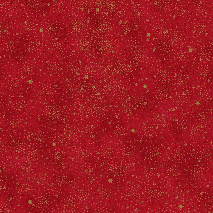Snow Crystals Splatter - Red and Gold