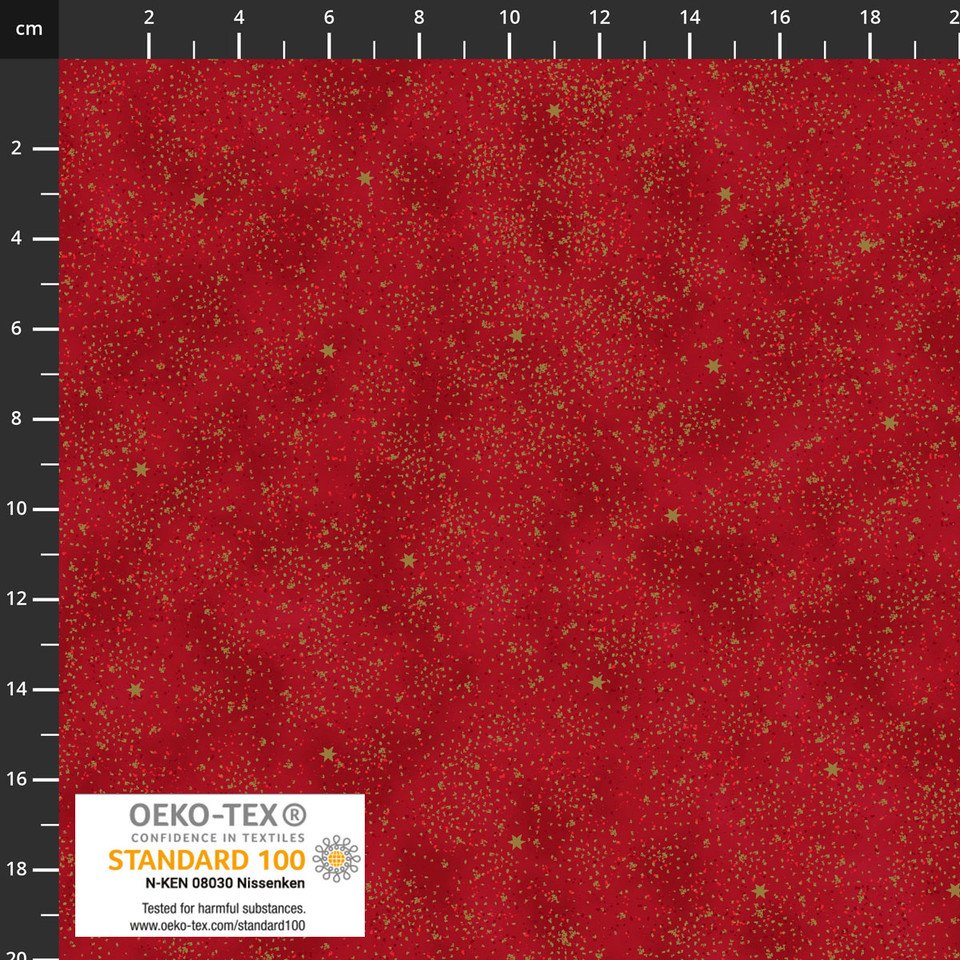 Snow Crystals Splatter - Red and Gold