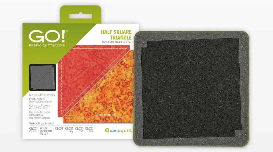 GO! Half Square Triangle-4 1/2" Finished Square Die
