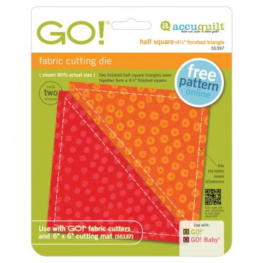 GO! Half Square Triangle-4 1/2" Finished Square Die