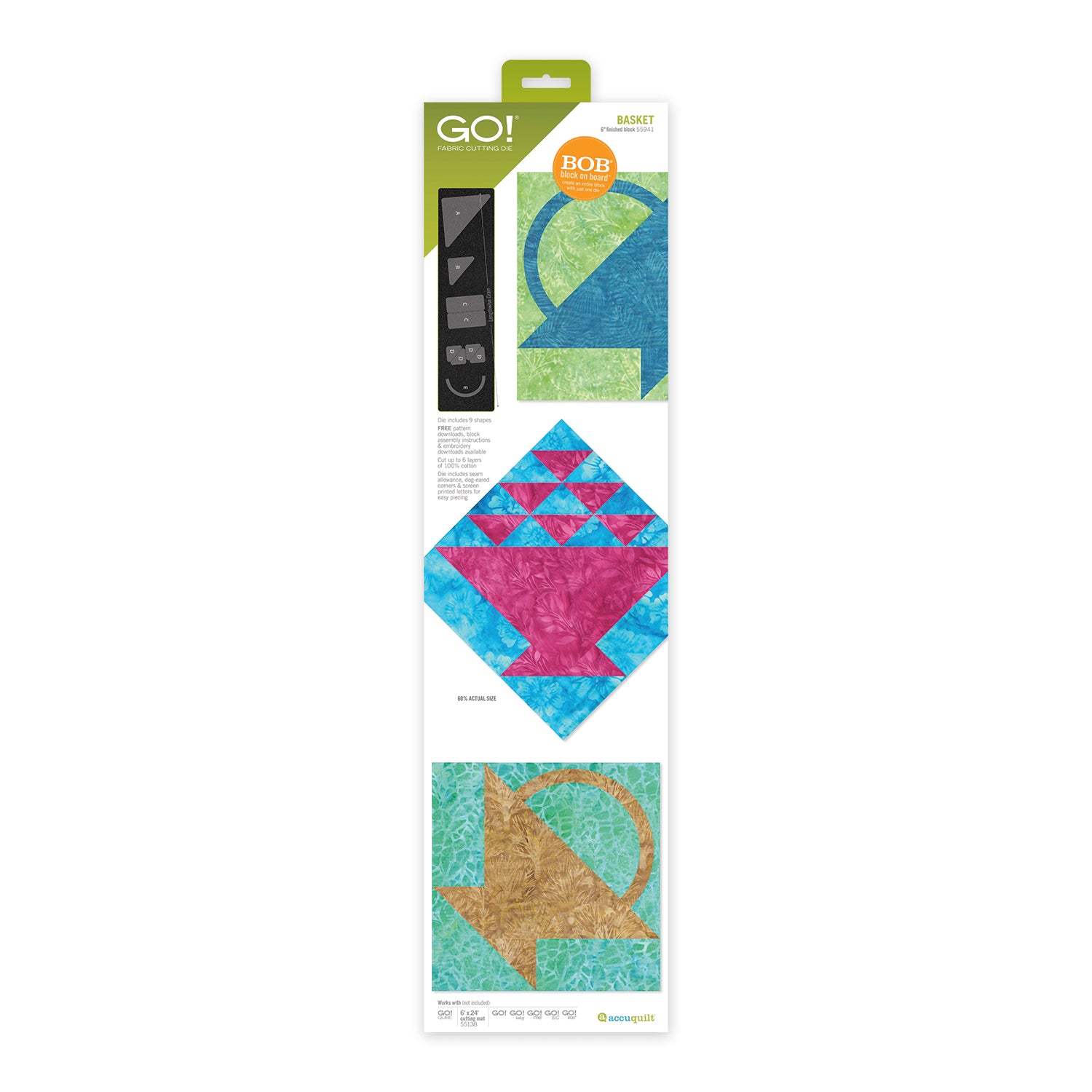 Accuquilt GO! Basket Block on Board Die to Try March, 2026