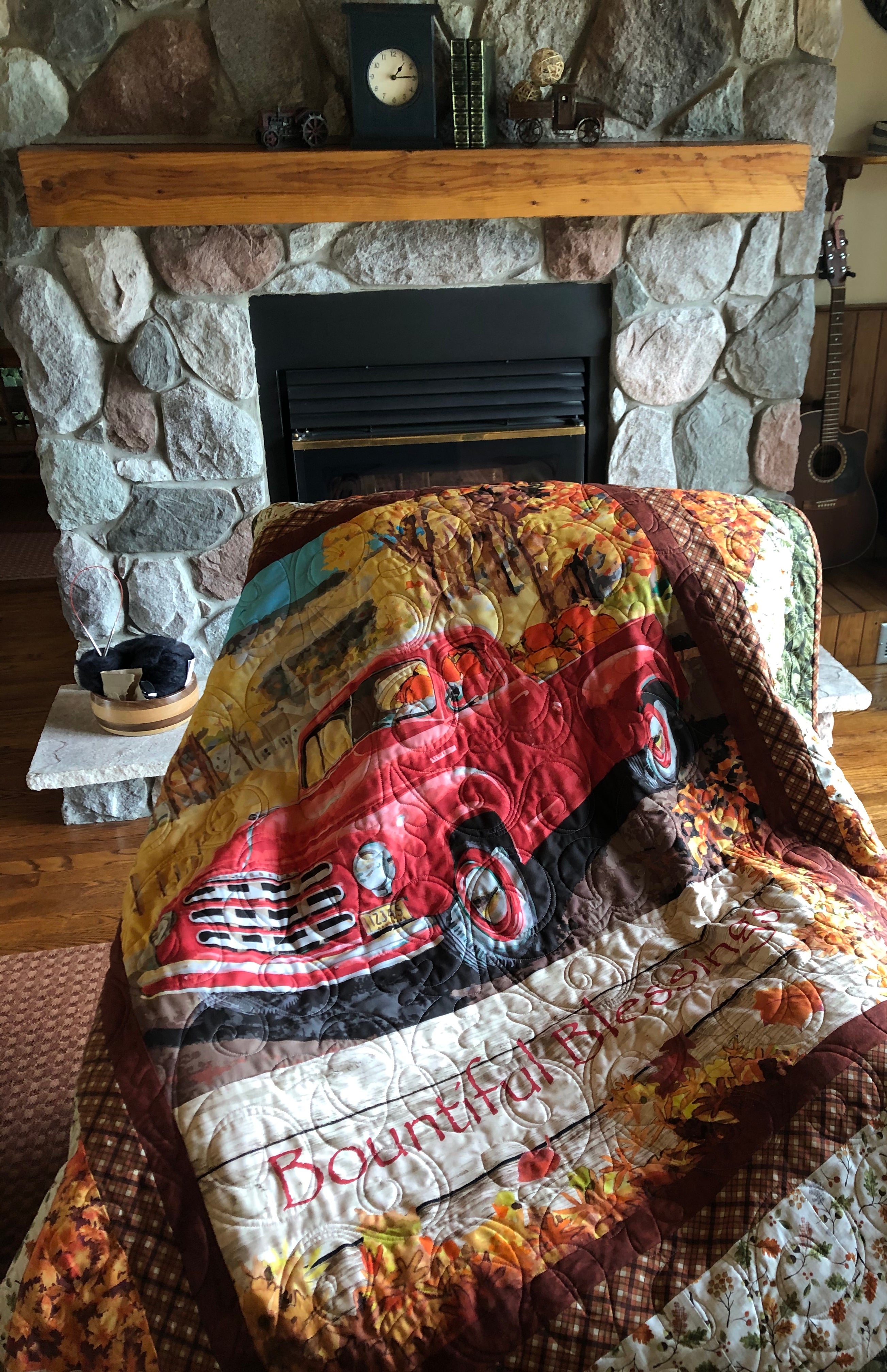 Fall Truck Bountiful Blessings Lap Quilt Quilt Kit