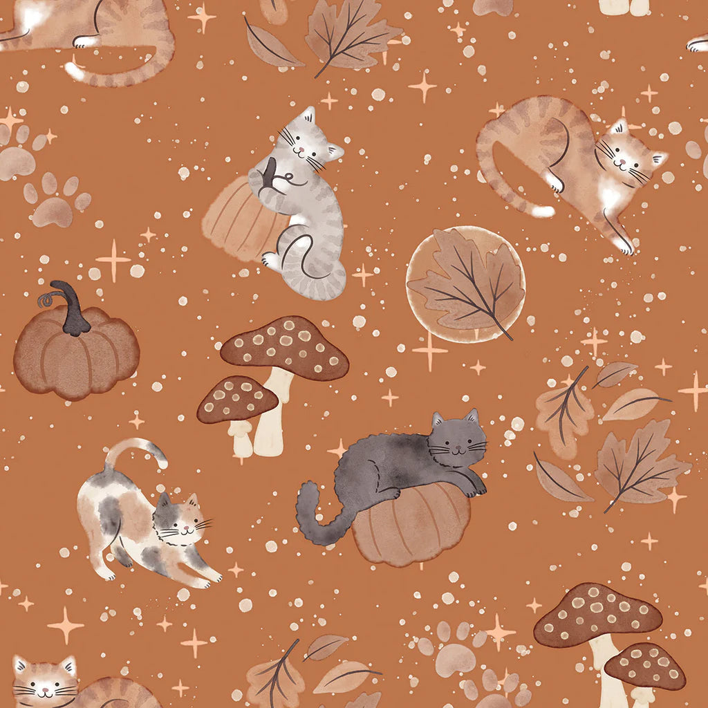 Pumpkins and Paws Orange Forest Witch Familiars