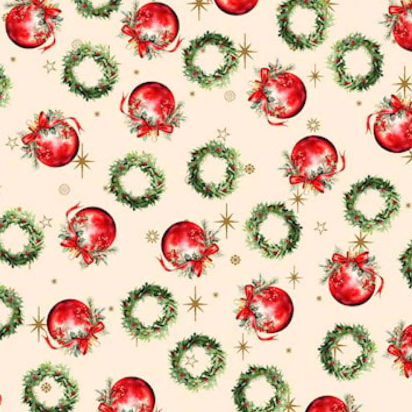 Vintage Christmas Ornaments - Cream