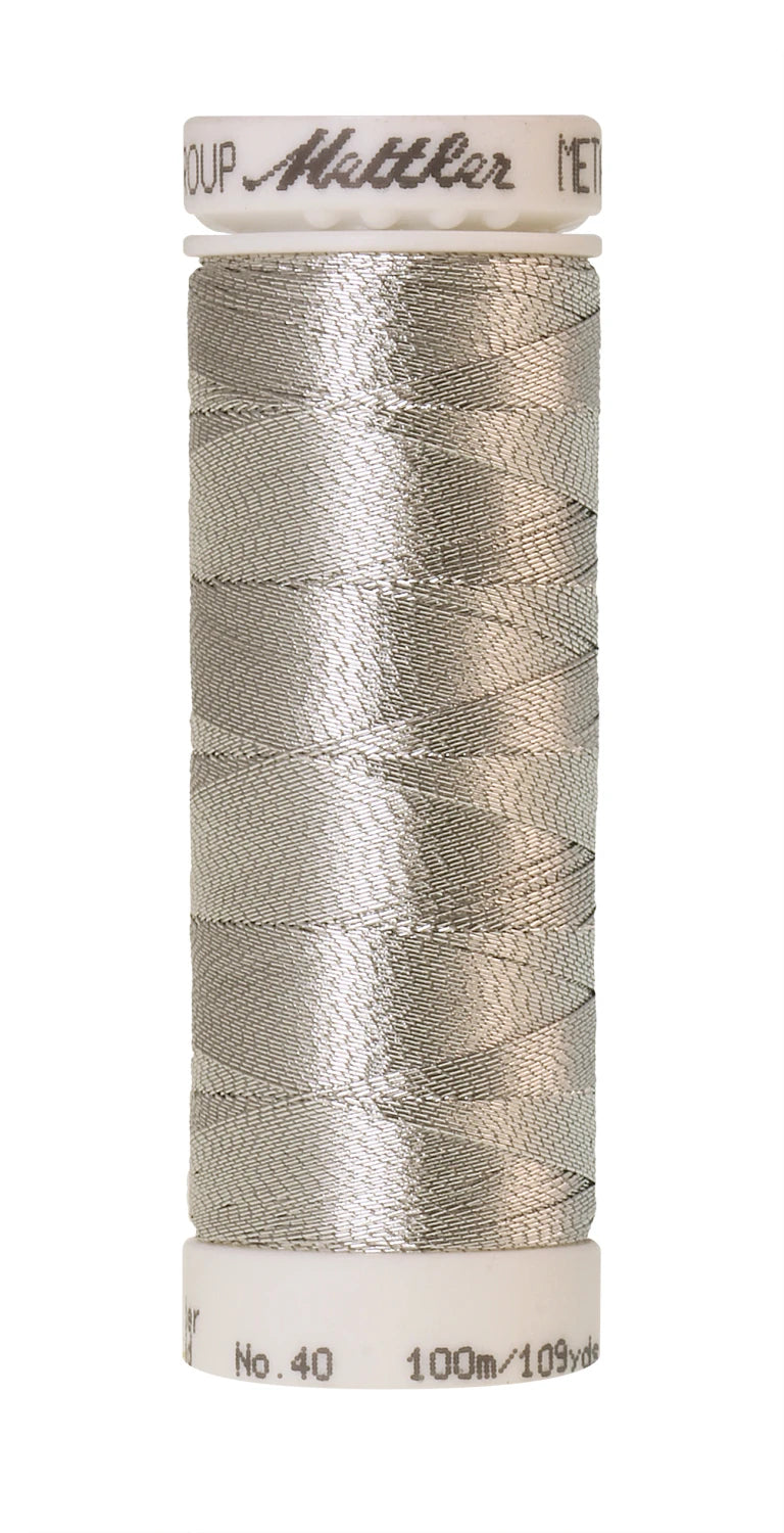 Polyester/Nylon Metallic Embroidery Thread 40wt 300d 110yds Platinum