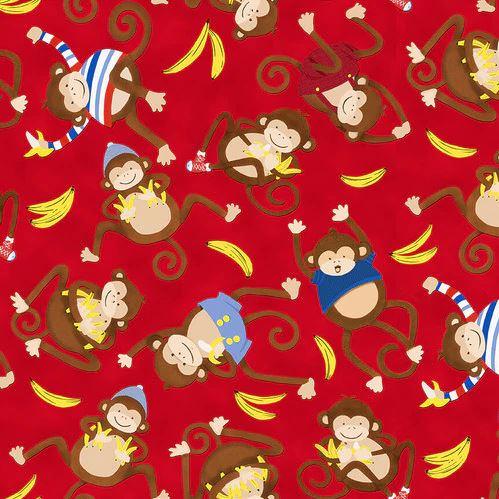 Monkey Business Monkeys on Red