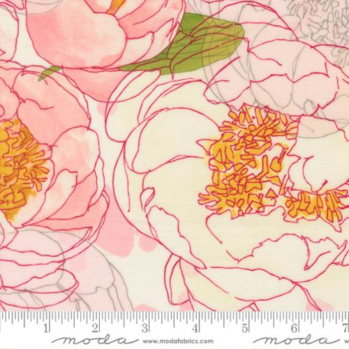 Darling Peony Large Floral Watercolor Cream