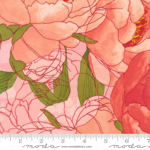 Darling Peony Large Floral Watercolor Cotton Candy
