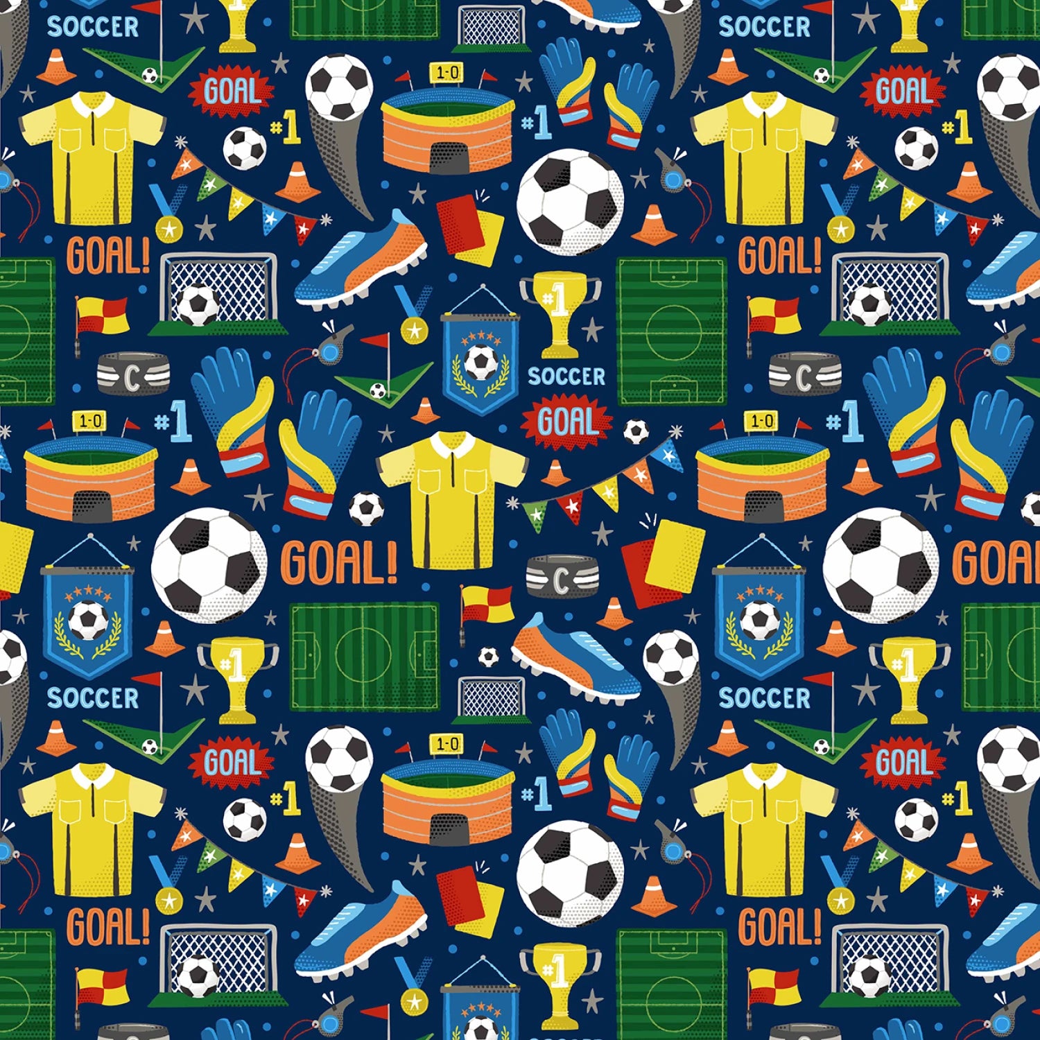 Goal Getter Soccer 4 Pc. Fat Quarter Bundle