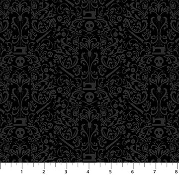 Mr Bones Sews Black Damask