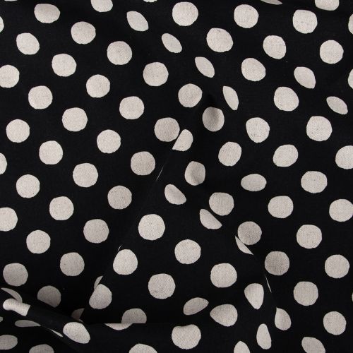 Sevenberry Linen Dots - Black and Natural