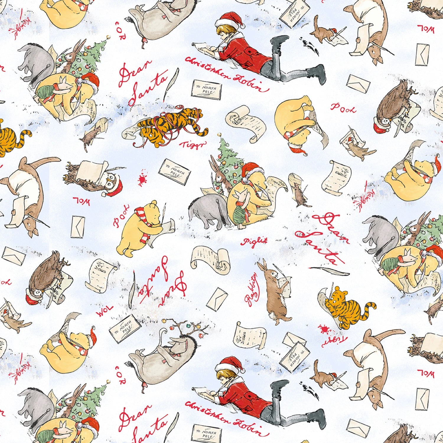 Christmas at Pooh Corner Snow Dear Santa - 60" Minky