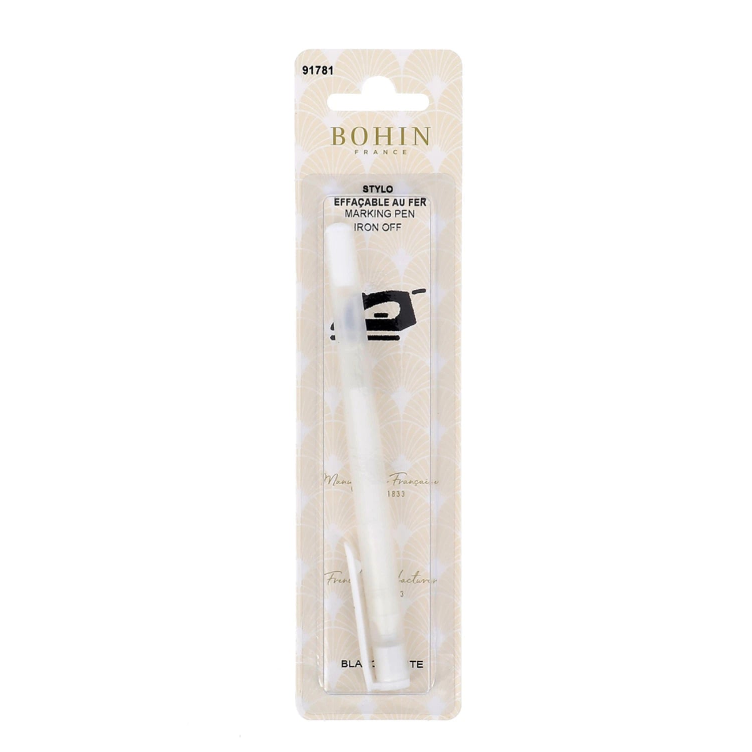 Bohin Heat Erase Fabric Pen White