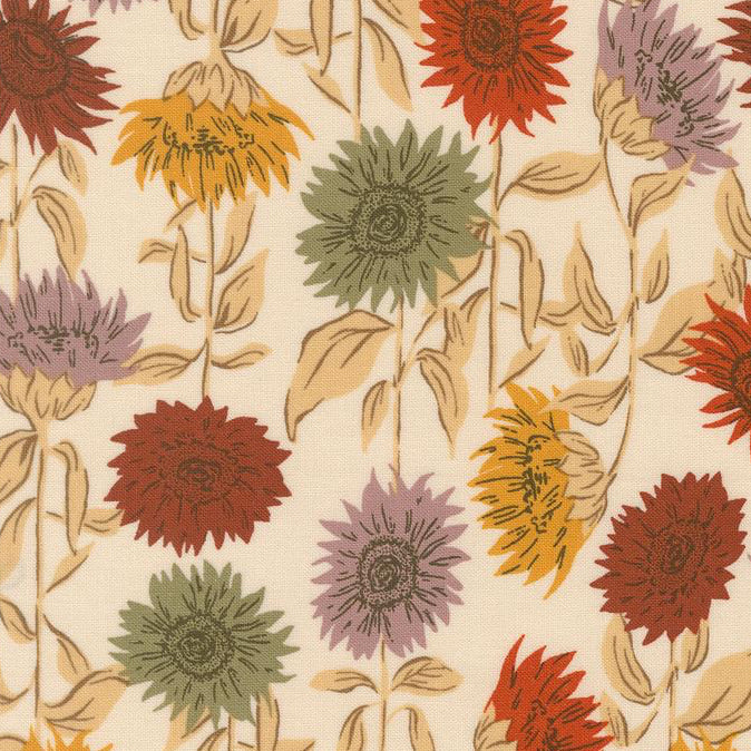 Windfall Sunflower Field Florals - Eggshell