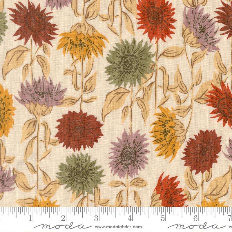 Windfall Sunflower Field Florals - Eggshell