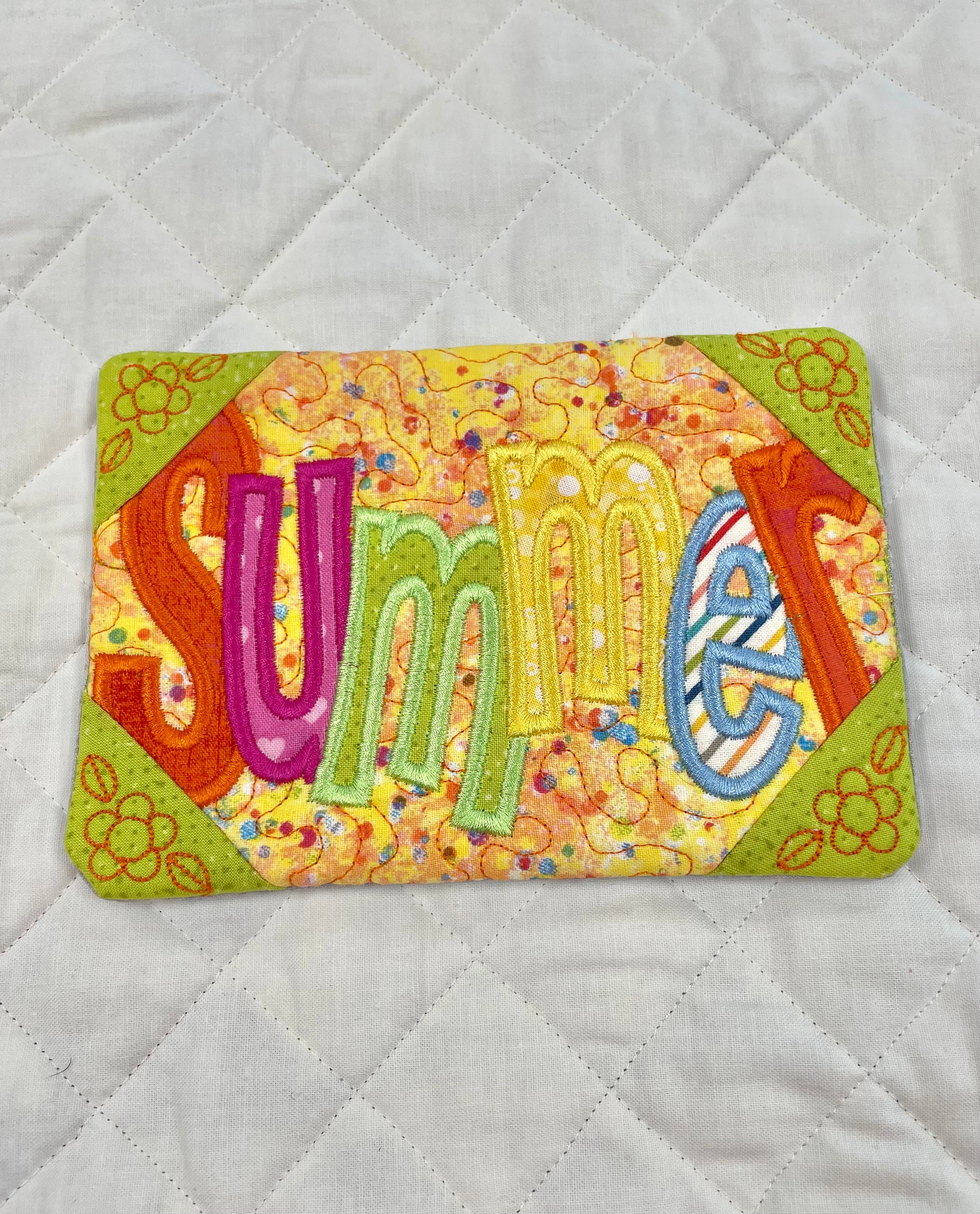 Whimsical Summer In the Hoop Mug Rug Workshop