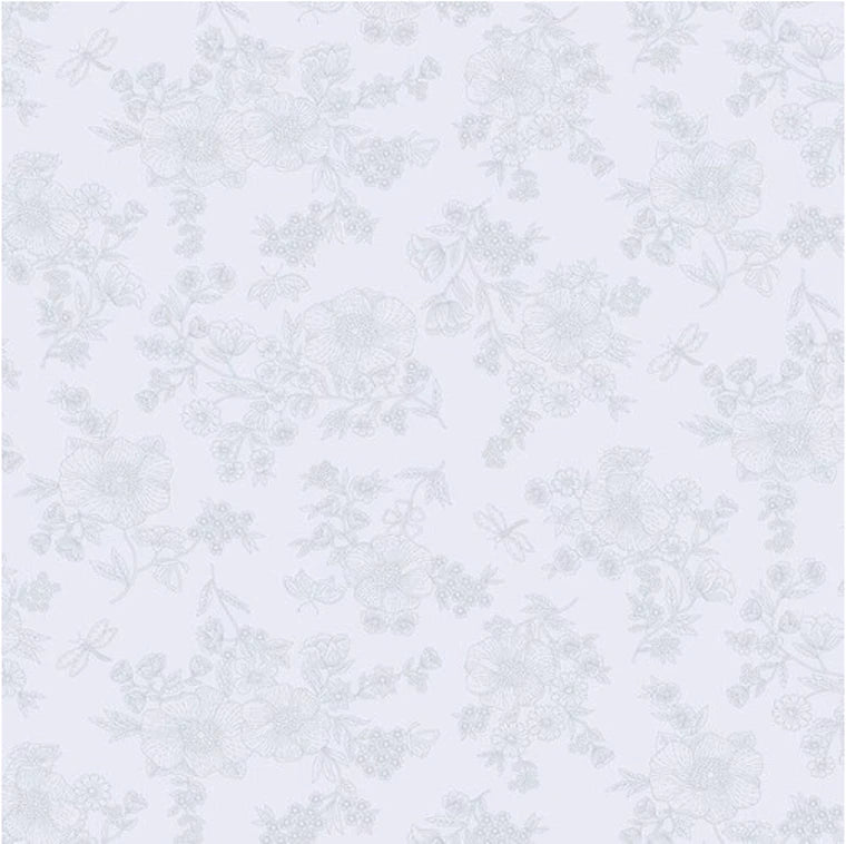 Cream and Sugar - Grey Detailed Floral
