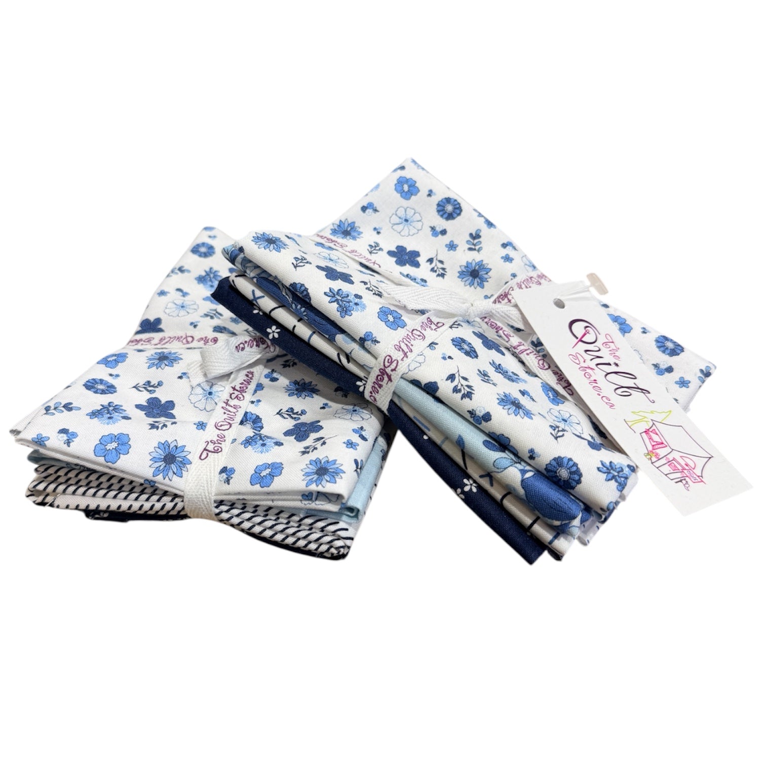 Blue Blooms and Threads 4 Pc. Fat Quarter Bundle
